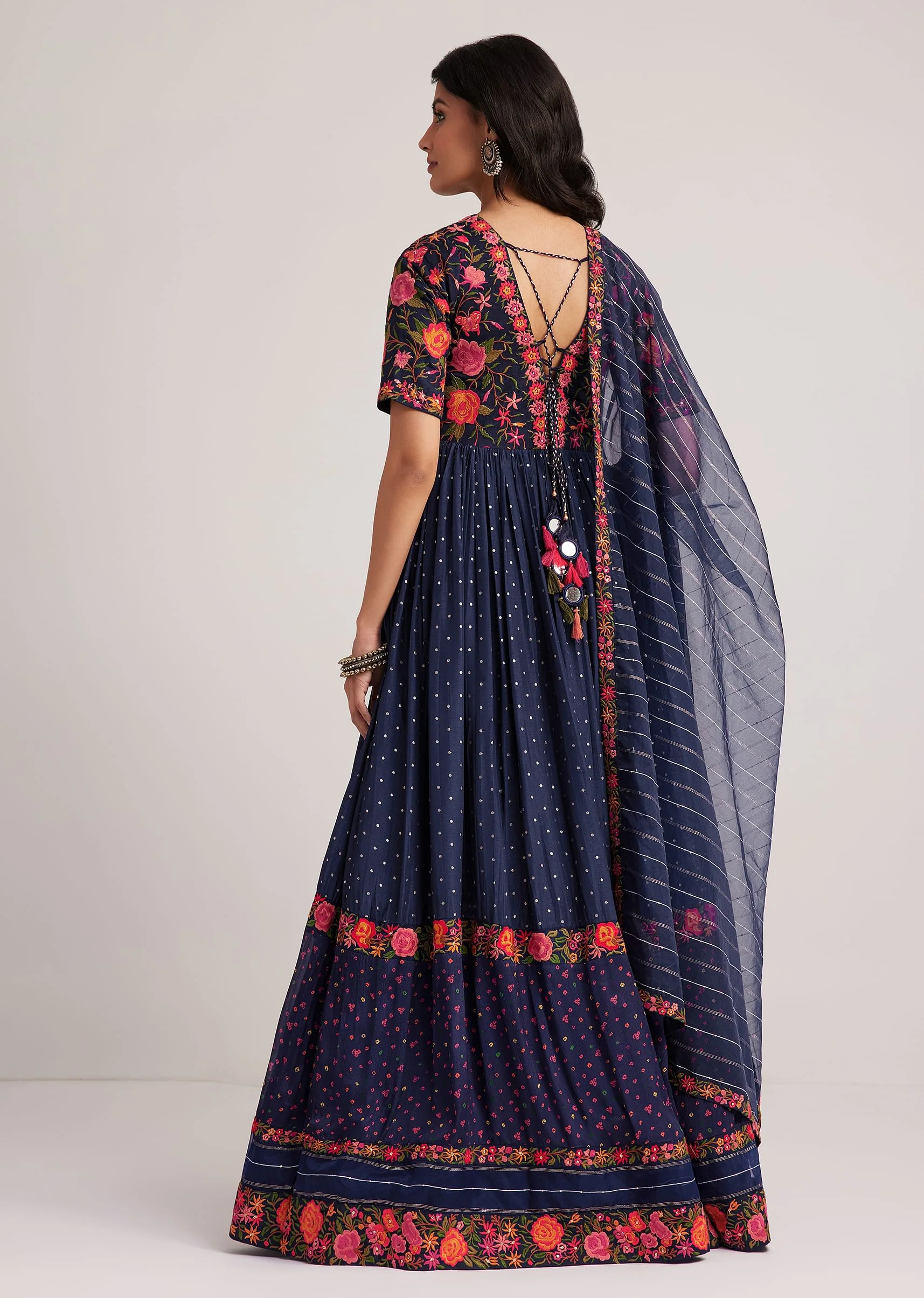 13775-navy-blue-silk-bandhani-anarkali-with-organza-dupatta-5.webp Navy Blue Silk Bandhani Anarkali With Organza Dupatta