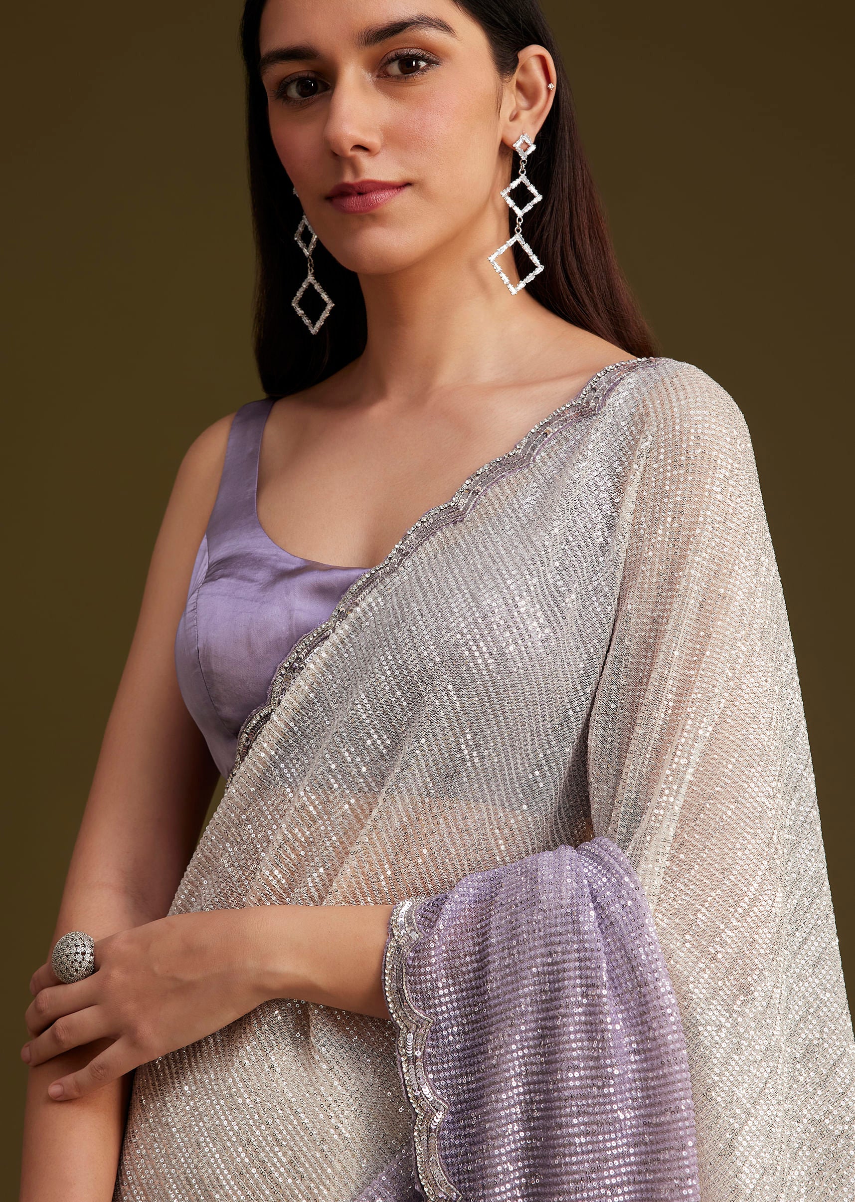 1381-lavender-ombre-sequins-saree-with-scallop-embroidery-border-5.jpg Lavender Ombre Sequins Saree With Scallop Embroidery Border