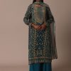 Blue Printed With Stone Detail Kurta Palazzo Set