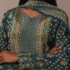 Blue Printed With Stone Detail Kurta Palazzo Set