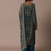 Blue Printed With Stone Detail Kurta Palazzo Set
