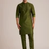 Green Embroidered Nehru Jacket With Bird Detailing