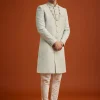 13901-pista-green-silk-sherwani-set-with-beads-embroidery-on-collar-3.webp Pista Green Silk Sherwani Set With Beads Embroidery On Collar