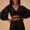 Caviar Black Palazzo And Crop-Top Set