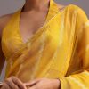 Yellow Dola Silk Leheriya Woven Saree With Gotta Patti Border