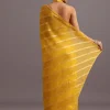 Yellow Dola Silk Leheriya Woven Saree With Gotta Patti Border