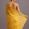 Yellow Dola Silk Leheriya Woven Saree With Gotta Patti Border