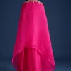 Pink Zardozi Embroidered Jacket With Skirt And Crop Top