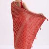 Red Woven Georgette Saree With Unstitched Blouse