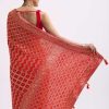 Red Woven Georgette Saree With Unstitched Blouse