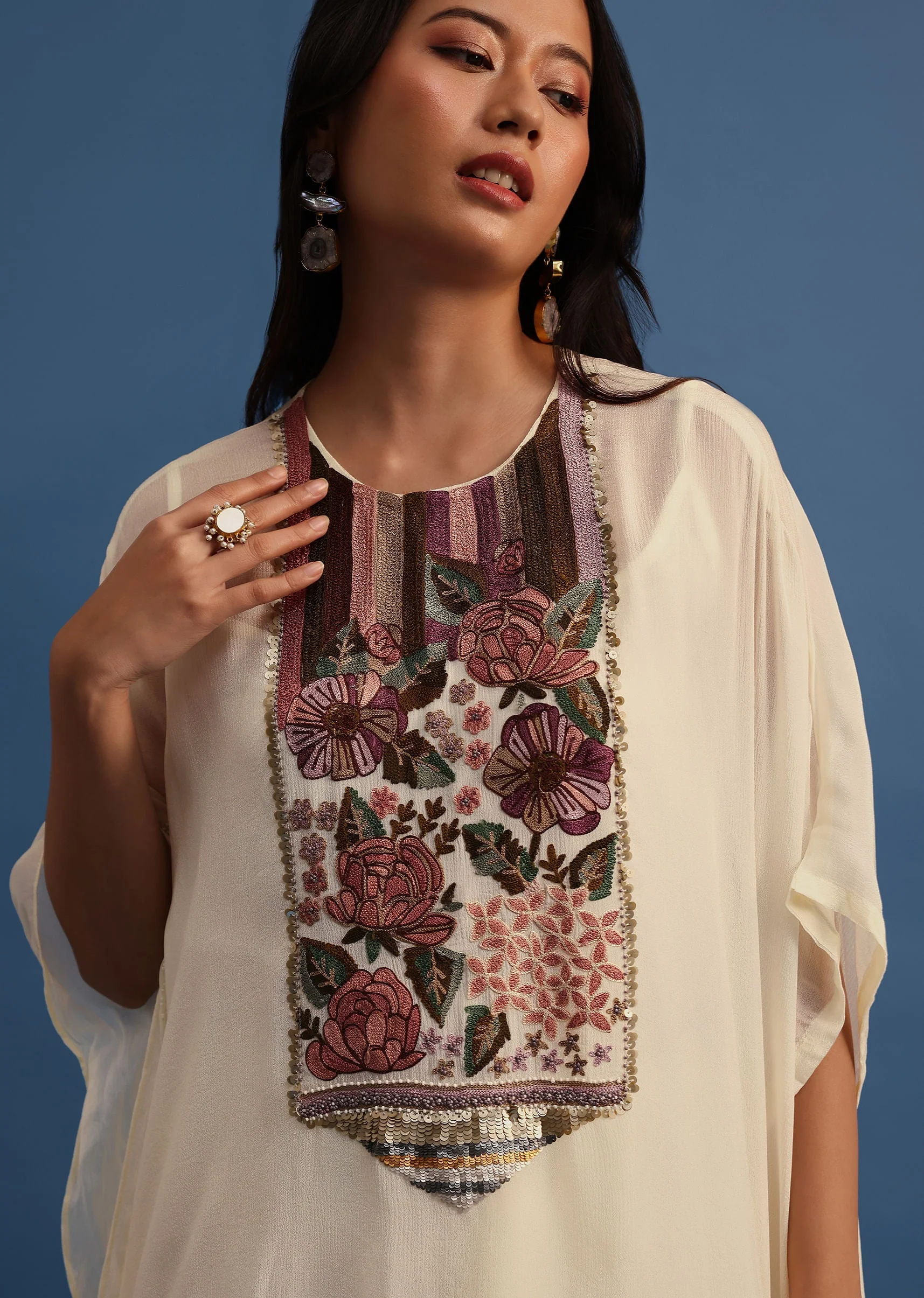 13983-ivory-georgette-skirt-and-cape-in-resham-work-1.webp Ivory Georgette Skirt And Cape In Resham Work