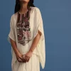 Ivory Georgette Skirt And Cape In Resham Work