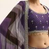 Purple Zig Zag Print Jacket And Skirt Set