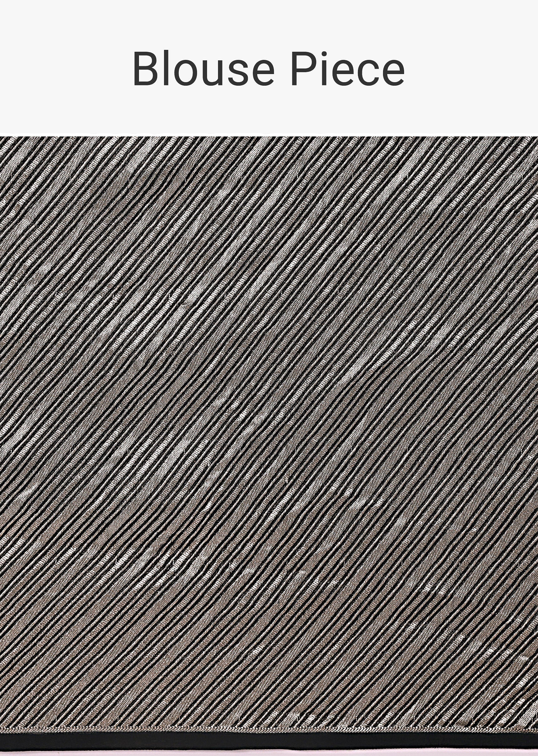 Black And Silver Half Striped Chanderi Saree And Stitched Blouse