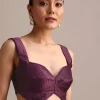Purple Crushed Tissue Saree With Sequin And Cutdana Embroidered Border