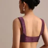 Purple Crushed Tissue Saree With Sequin And Cutdana Embroidered Border