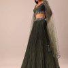 Olive Green Lehenga With Embroidered Blouse And Dupatta