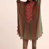 Green Embroidered Crepe Kaftan Kurti And Pant