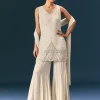 Off White Hand Embroidered Sharara Suit With Choker Dupatta