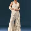 Off White Hand Embroidered Sharara Suit With Choker Dupatta