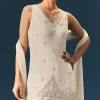 Off White Hand Embroidered Sharara Suit With Choker Dupatta