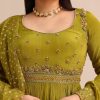 Moss Green Embroidered Anarakali Set