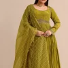 Moss Green Embroidered Anarakali Set
