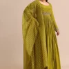 Moss Green Embroidered Anarakali Set