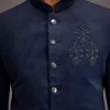 Blue Bandhgala With Embroidered Motif