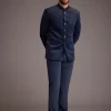 Blue Bandhgala With Embroidered Motif