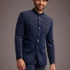Blue Bandhgala With Embroidered Motif