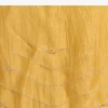 Mustard Yellow Embroidered Crepe Saree With Unstitched Blouse