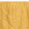 Mustard Yellow Embroidered Crepe Saree With Unstitched Blouse
