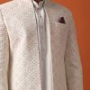Blush Pink Sherwani Adorned with Intricate Embroidery All Over