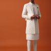 Blush Pink Sherwani Adorned with Intricate Embroidery All Over