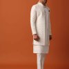 Blush Pink Sherwani Adorned with Intricate Embroidery All Over