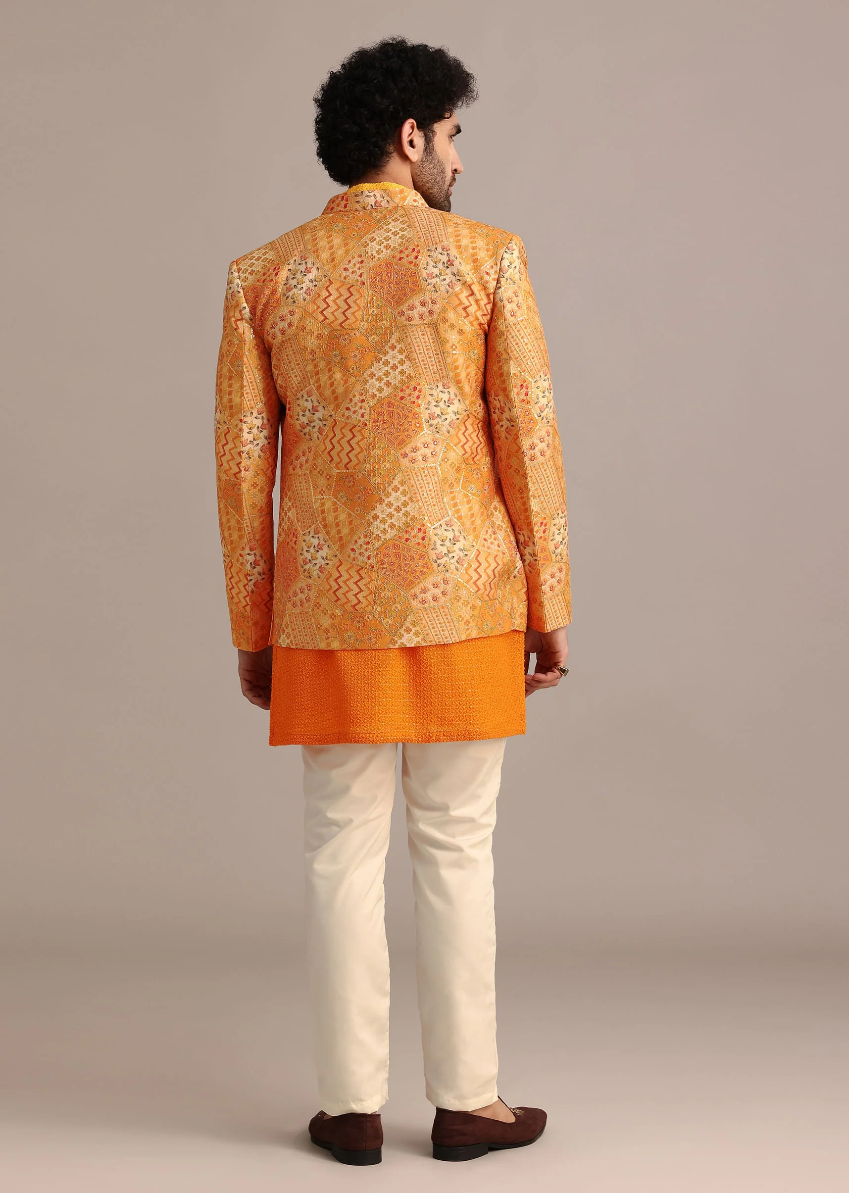 14328-yellow-silk-thread-resham-work-jodhpuri-kurta-set-5.webp Yellow Silk Thread Resham Work Jodhpuri Kurta Set