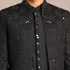 Black Indo Western Set With Mirror Work