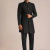 Black Indo Western Set With Mirror Work