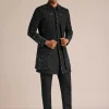 Black Indo Western Set With Mirror Work