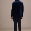 Blue Embroidered Indo Western Set in Velvet