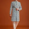 14373-blue-monga-silk-sherwani-with-embroidery-and-beadwork-1.webp Blue Monga Silk Sherwani With Embroidery And Beadwork