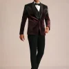 Wine Velvet Suit Set With Zardosi Detailing