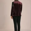 Wine Velvet Suit Set With Zardosi Detailing