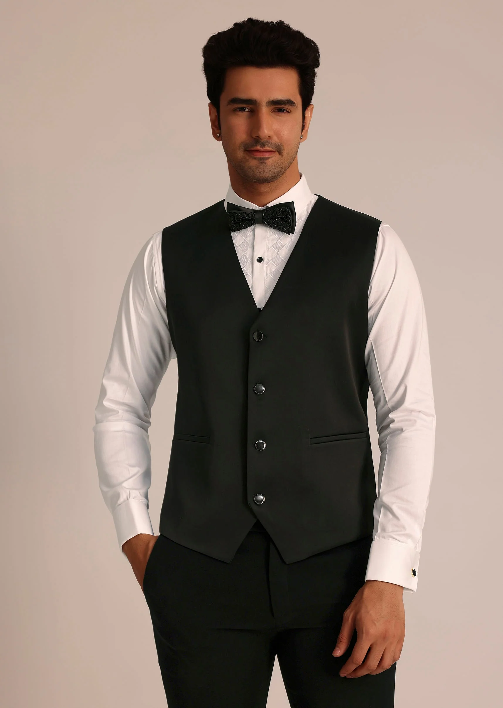 Wine Velvet Suit Set With Zardosi Detailing