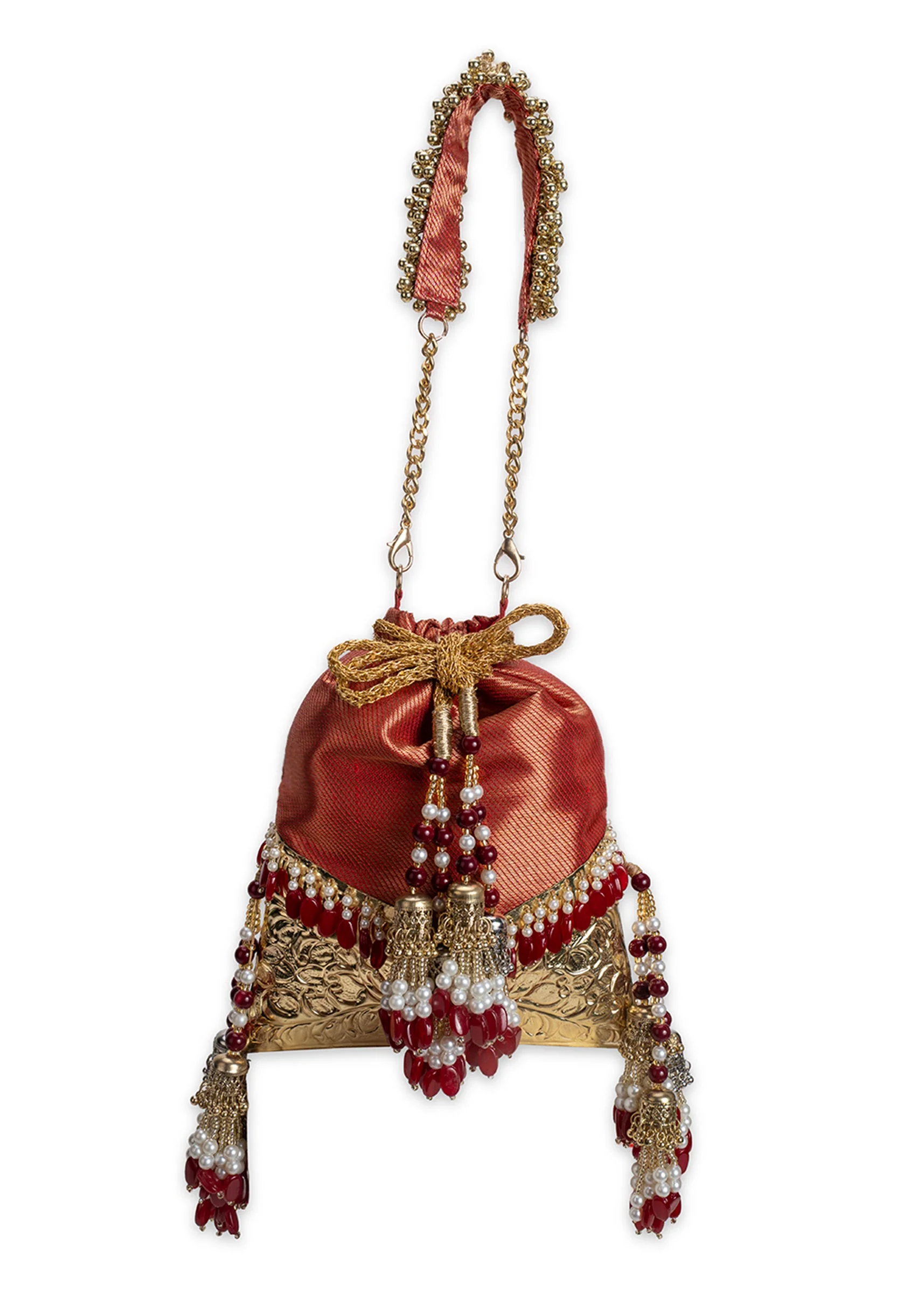 Red Brocade Potli Bag