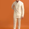 Yellow Ombre Indowestern Set With Foil Applique For Men