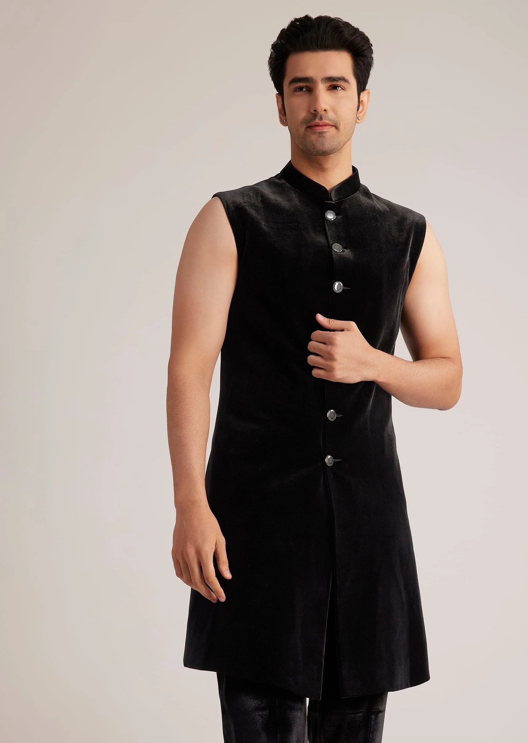 14409-black-velvet-indowestern-set-with-cut-dana-embellishment-7.webp Black Velvet Indowestern Set With Cut Dana Embellishment