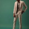 Off White Heavy Hand Embroidered Tuxedo Suit In Dola Silk