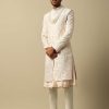 Majestic White Raw Silk Sherwani